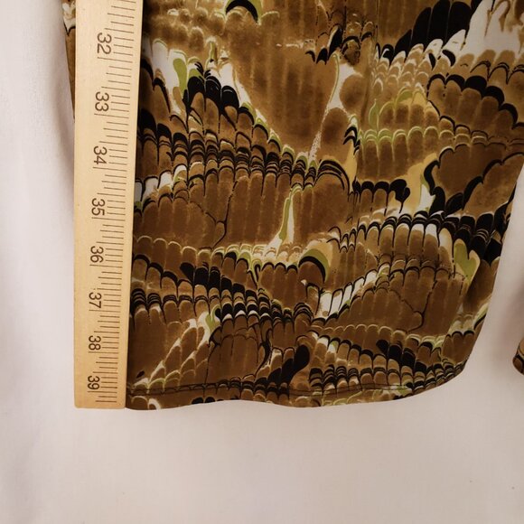 24/7 Comfort Green Multicolor Pattern Straight Wide Leg Stretchy Pants Size XL - Picture 6 of 12